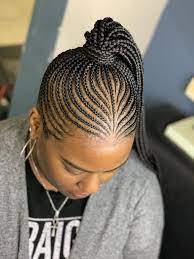 Awesome Braided Hairstyle For Black Women Hairstylesbraidedhalfuphalfdown Cornrow Hairstyles Hair Styles Cornrow Ponytail
