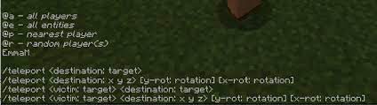 Each command listed below provides the noted parameters . Essential Commands Minecraft Education Edition Support