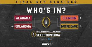 Take a look at several college football recruiting rankings, not just one, as the college football rankings posted by scout football recruiting can vary a bit from the espn top 100 or the. Instant Reaction Quotes College Football Playoff Selection Show Espn Press Room U S