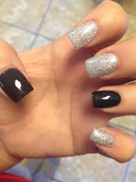 Black And White Acrylic Nail Ideas 6bb3c4bf4b2256c4ba7cc6395506c96c Jpg 1 200 1 600 Pixels Glitter Nails Acrylic Black Nails With Glitter Silver Nails