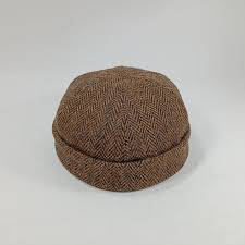 Buy DOCKER 66cm Harris Tweed Beanie Cap Pure Genuine Scottish Wool  Stevedore Hat Sailor Trawler Military Winter Skull Mens Dock BROWN-BLACK  Online in India