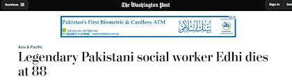 International media covers Edhi's death, celebrities condole - Pakistan -  Dunya News