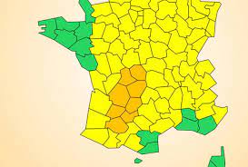 Information sur les risques météorologiques des 24 prochaines heures, alertes météo, weather forecasting warning Orages 13 Departements En Vigilance Orange