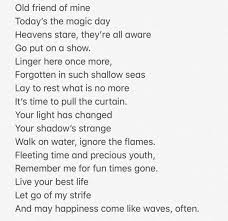 Jon From Artv No Twitter A Poem I Wrote About An Old Friend That Got Married Today For Whatever Reason She Disappeared From My Life A Year Ago No Hate To Her