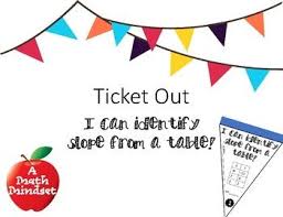 Ticket Out Finding Slope From A Table Learning Math Student Work Finding Slope