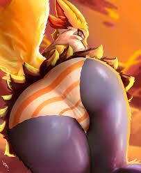 2020 absurd res anthro ass big butt blush bottomwear braixen  clothing cloud entrapment extreme micro female fur giantess hi res inner  ear fluff its-holt larger female looking back looking
