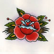 Traditional Rose Tattoo Flash Traditional Rose Tattoos Blue Rose Tattoos American Traditional Rose