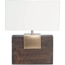 Etosha Dark Wood And Gold Rectangle Table Lamp Complete With Shade 49cm Indoor Lighting And Furniture From Garden Chic Uk Designer table lamps at sensible prices.