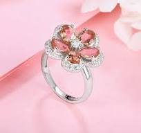 Flower zultanite ring sterling silver
