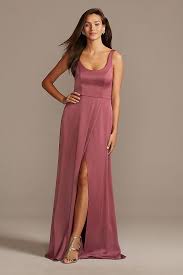 Crepe Back Satin Scoop Tank Bridesmaid Dress David S Bridal Dresses Davids Bridal Bridesmaid Dresses Bridesmaid Dresses
