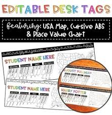 If the word cat is coded as 24 because the place value of all the letters are . Editable Name Tags With Place Value And Usa Map By Markoff Math And More