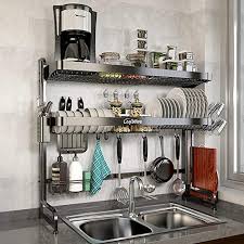 Highcraft's replacement sink strainer is inexpensive but does the job and is built to last. Amazon Com Loyalfire Over Sink Dish Drying Rack 2 Tier Stainless Steel Large Storage Adjustable Kitchen Dish Rack Dish Rack Drying Dish Racks Sink Dish Rack