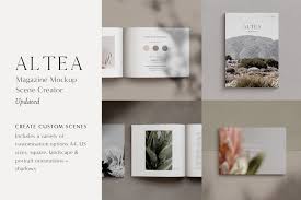 Altea Magazine Mockup Scene Creator Scene Creator Magazine Mockup Stationery Mockup