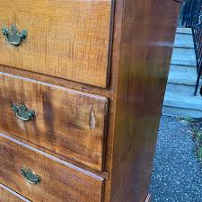 Finally the chest of drawers is complete. Antique Tiger Sold Maple Federal Chest Of Drawers Five Drawer Two Over Three Period Hardware C1790 Housatonic Trading Co