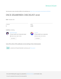 Osce Examiner Checklist
