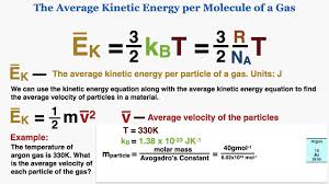 The Average Kinetic Energy Per Molecule Equation For An Ideal Gas Ib Physics Youtube