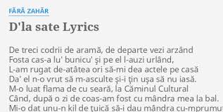 Treci peste anii viitori, isuse drag, şi vină; D La Sate Lyrics By FÄrÄ ZahÄr De Treci Codrii De