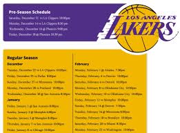 The los angeles lakers are an american professional basketball team based in los angeles, california, that competes in the national basketball association (nba). Free 2020 21 Los Angeles Lakers Team Schedule And Tv Schedule Printerfriend Ly