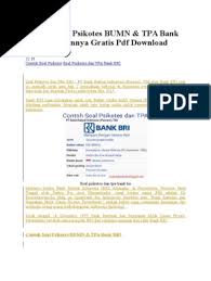 20200806 contoh soal psikotes bumn tpa bank bri pada dasarnya soal psikotes dan tpa tidak memiliki perbedaan yang sangat mencolok artinya soal psikotes dan tpa relatif sama. Contoh Soal Psikotes Bumn