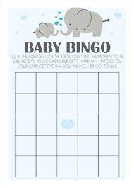 Boy Little Peanut Bingo Game Template Baby Boy Shower Elephant Baby Shower Boy Baby Shower Bingo