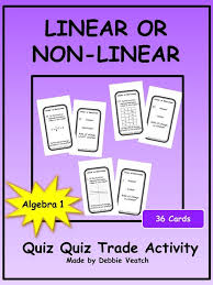 A Fun Way To Determine If A Function Represented By A Graph Equation Or Table Of Values Is Linear Or No Quiz Quiz Trade Exponent Activities Algebra Activities