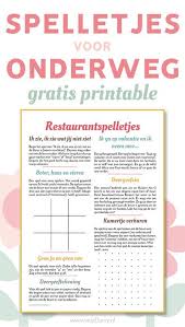 Printable Spelletjes Voor In Het Restaurant Klusjes Voor Kinderen Spelletjes Boek Voor Kinderen
