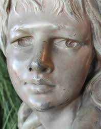 Grand buste de femme en fonte Art Nouveau fin ...