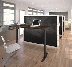 60 Sit Stand Electric Height Adjustable Office Desk In Chocolate 28 45 H Height Adjustable Office Desk Electric Height Adjustable Table Office Design