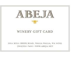 If you would like us to email the gift card to the gift recipient for you, please remember to give us their email address at the time of order. Abeja Products Abeja Wine Gift Card