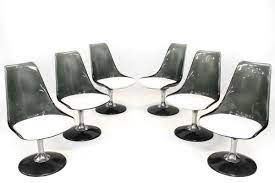 Lucite tulip swivel chair with original herringbone black and white fabric. Vintage Lucite Tulip Marquise Dining Chairs From Chromcraft Set Of 6 For Sale At Pamono
