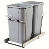This type of cabinet garbage can is shorter and slimmer to allow for plumbing. Pull Out Trash Cans Kitchen Storage Rona