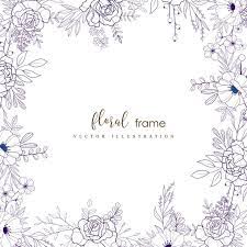 Hand Drawn Floral Frame Floral Clipart Background Border Png And Vector With Transparent Background For Free Download How To Draw Hands Floral Drawing Design Floral Background