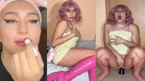 Sissy transformation feminization process with dildo in my bussy