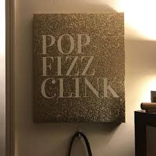 Glitter is a great way to add some fun to a young child's bedroom wall or the wall of a craft room. Best Gold Glitter Wall Art With Pop Fizz Clink In White Paint For Sale In Albuquerque New Mexico For 2021