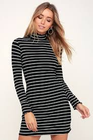 Charm Class Black And White Striped Long Sleeve Dress Lulus Dresses Cute Floral Dresses Fashion