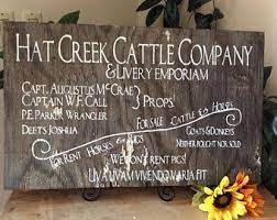 Lonesome Dove Hat Creek Cattle Company Western Sign Western Home Decor Man Cave Rustic Decor Barn Wood Signs Western Home Decor Hat Creek Cattle Company