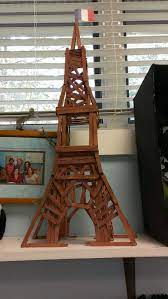 Diy step by step instructions: Eiffel Tower Made With Popsicle Sticks Eiffel Tower Craft Eiffel Tower Art Eiffel