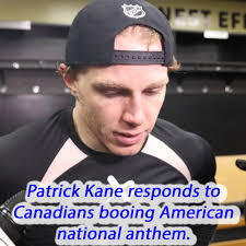 Patrick Kane responds after the American anthem was booed during 2 of his  games this weekend. His comments linked below.