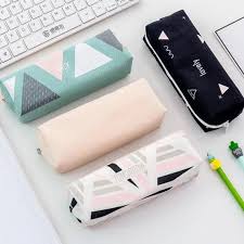 Sample Canvas Pencil Case For School Cute Geometric Big Capacity Pencilcase Pen Bag Box Stationery Pouch School Supplies In 2020 Cute Pencil Case Canvas Pencil Case Pencil Case