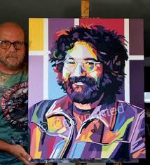 Acrylic painting of Jerry from the Dead