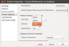 Black print mode allows you to print only with black ink as a temporary emergency measure to minimise the down time in the event any colour inks when a colour ink cartridge is expended, it is possible to continue printing colour documents using the black print mode option for a limited period. Printing How To Print Using Only The Color Cartridge Ask Ubuntu