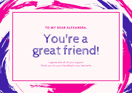 To make the card stand out more the inside of the card should have a personalised note or letter written by you for your friend. Customize 46 Friendship Cards Templates Online Canva
