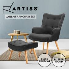 With the unique rounded track arms and stylish welt detailing alongside the comfort of the supportive seating and back cushions, this collection. Artiss Armchair Lounge Chair Fabric Sofa Accent Chairs And Ottoman Charcoal Co Clearance Australia