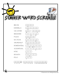 Summer Word Scramble Summer Words Summer Worksheets Word Puzzles