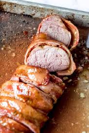 Wrap the tenderloin with the slices of pancetta and secure the pancetta with the string. Bacon Wrapped Pork Tenderloin House Of Nash Eats