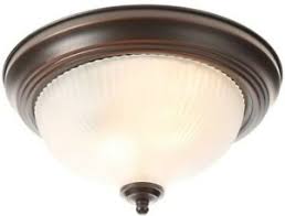 Flushmount Light Oil Rubbed Bronze 2 Light Ceiling Fixture Round Glass Dome 691171794630 Ebay