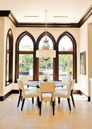 Dark Crown Molding Design Ideas Pictures Remodel And Decor Dark Wood Trim Brown Living Room Dining Room Contemporary