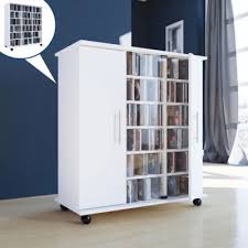 Zur unterbringung und präsentation von cds und dvds. Cd Dvd Schrank Aufbewahrungsmobel Luxor Mobile Mit Turen Weiss Vidaxl De