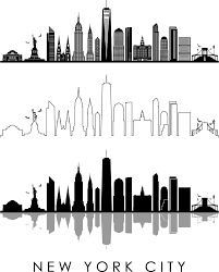 New york usa skyline and landmarks silhouette, black and white design, vector illustration. New York City Usa Skyline Outline Silhouette Vector Svg Eps Etsy City Skyline Art City Skyline Silhouette New York Skyline Silhouette