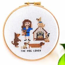 Communication about embroidery on various topics. 2 X Dog Lover Cross Stitch Pattern Studio Koekoek